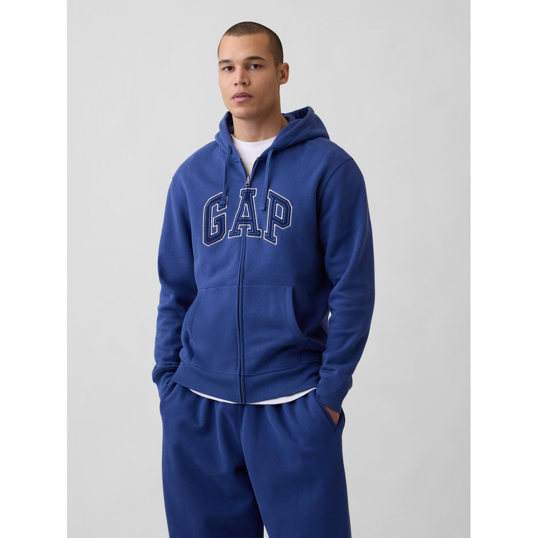 Men's Adult Vintagesoft Arch Logo Zip Hoodie
