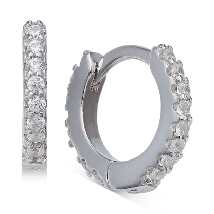 Giani Bernini Extra-Small Cubic Zirconia Huggie Hoop Earrings in Sterling Silver, 0.4", Created for Macy's