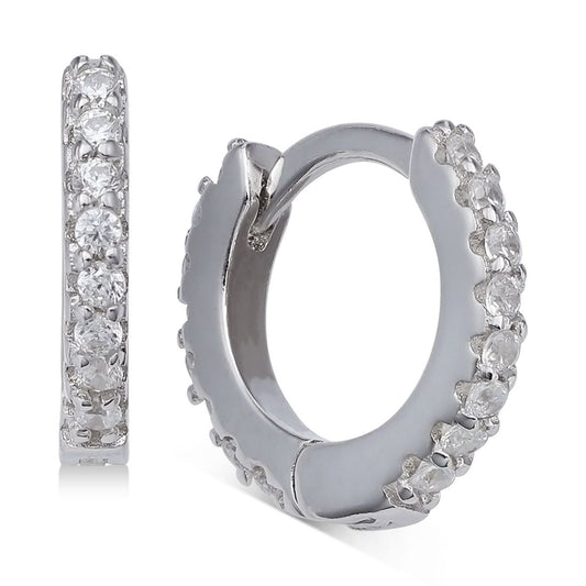 Giani Bernini Extra-Small Cubic Zirconia Huggie Hoop Earrings in Sterling Silver, 0.4", Created for Macy's