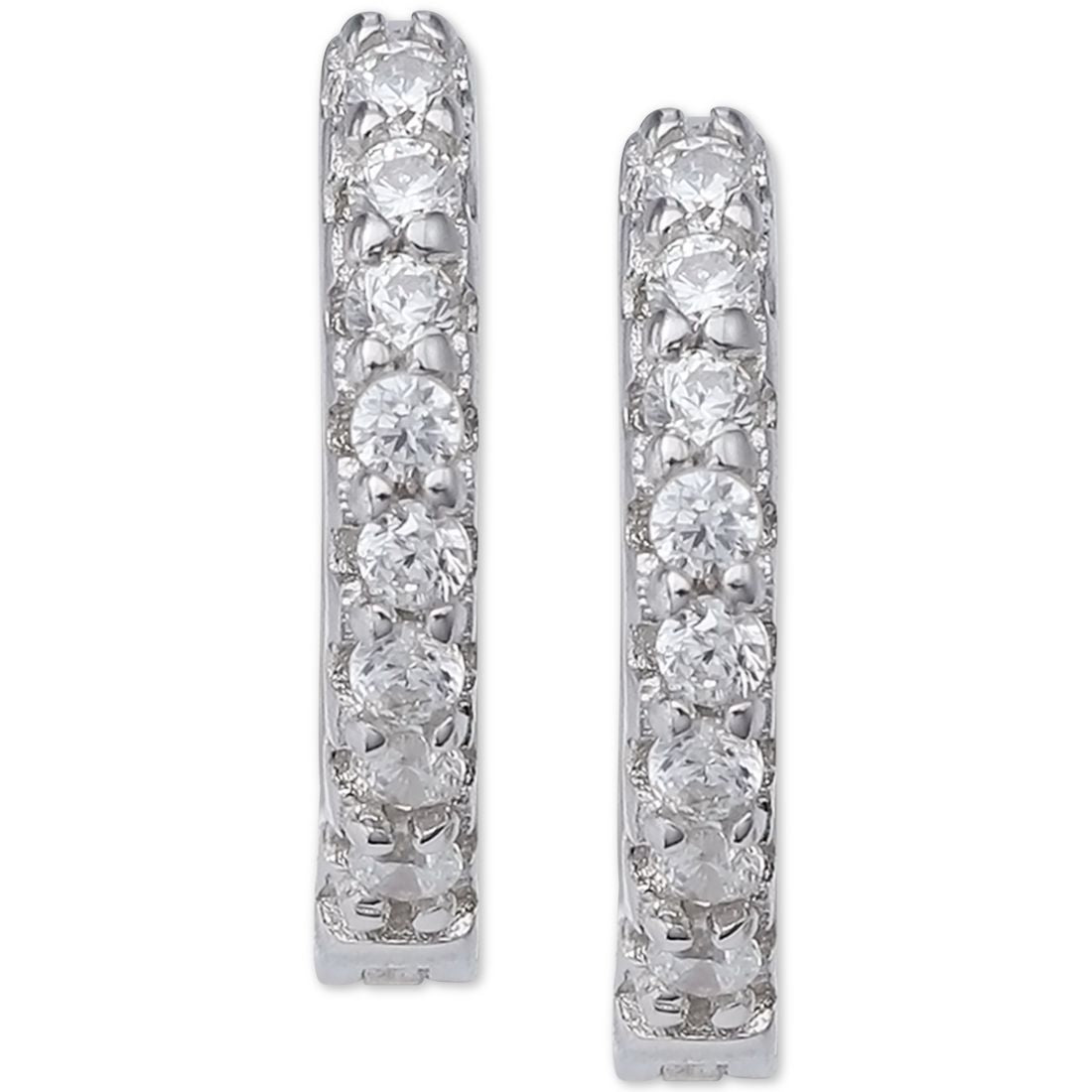 Giani Bernini Extra-Small Cubic Zirconia Huggie Hoop Earrings in Sterling Silver, 0.4", Created for Macy's