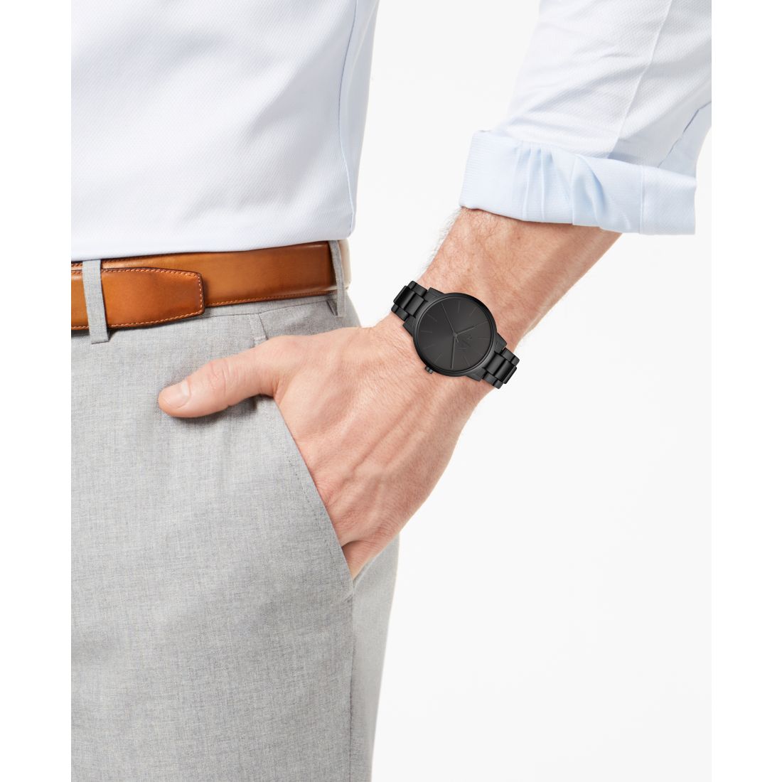Men's Black Stainless Steel Bracelet Watch 42mm