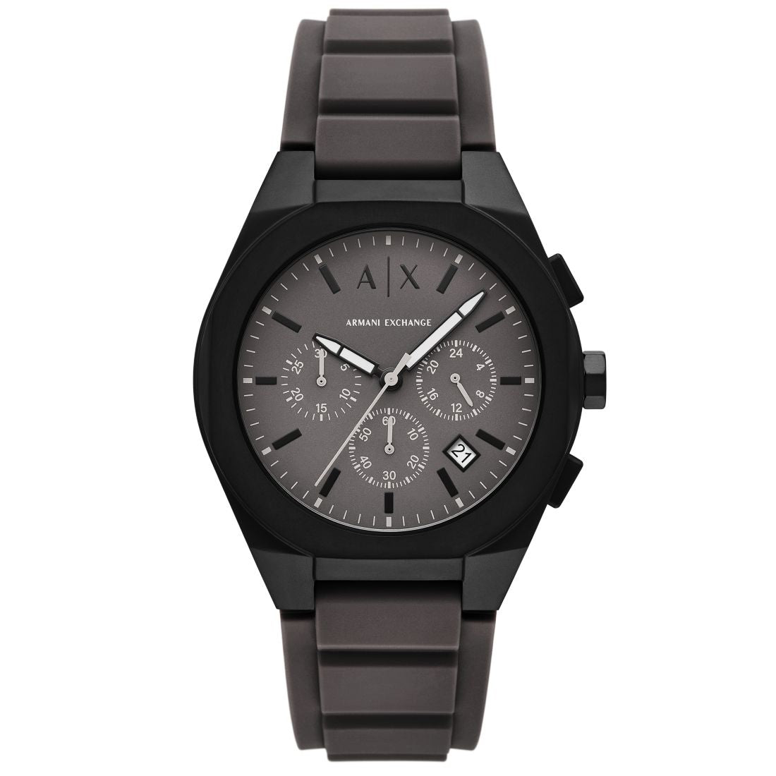 A|X Armani Exchange Men's Sync Quartz Chronograph Gray Silicone Watch, 42mm