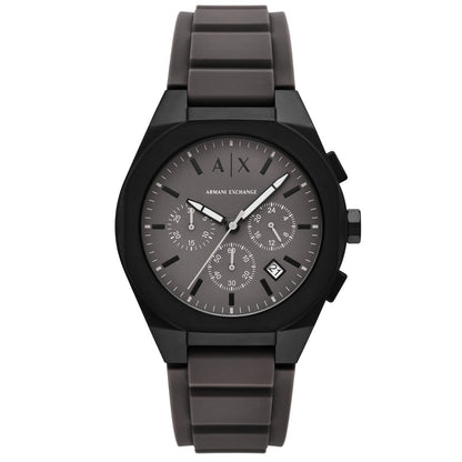 A|X Armani Exchange Men's Sync Quartz Chronograph Gray Silicone Watch, 42mm