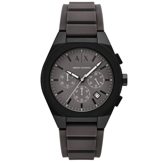 A|X Armani Exchange Men's Sync Quartz Chronograph Gray Silicone Watch, 42mm