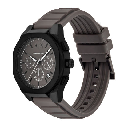 A|X Armani Exchange Men's Sync Quartz Chronograph Gray Silicone Watch, 42mm