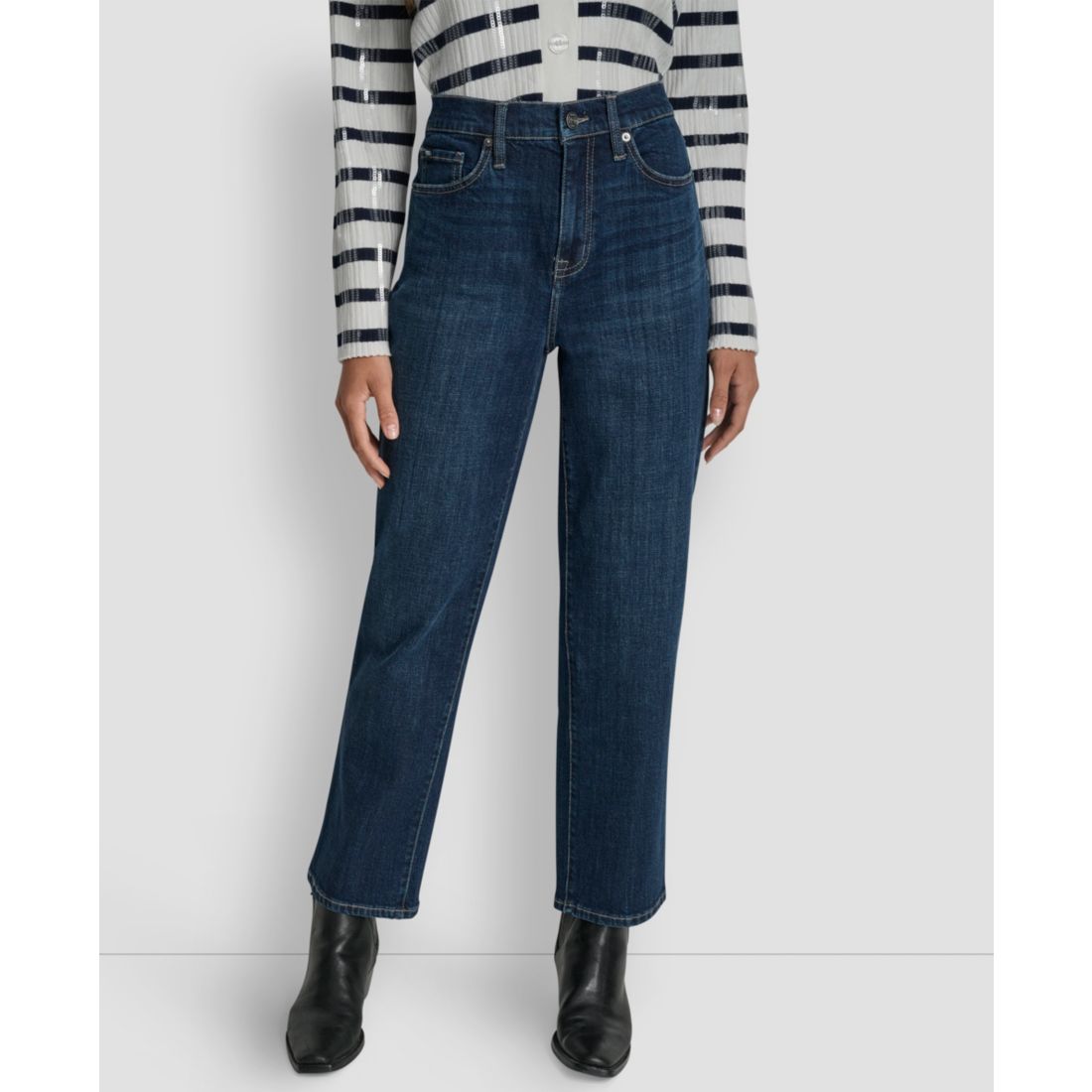 Dkny Jeans Women's Classic High Rise Straight No Cuff Jeans