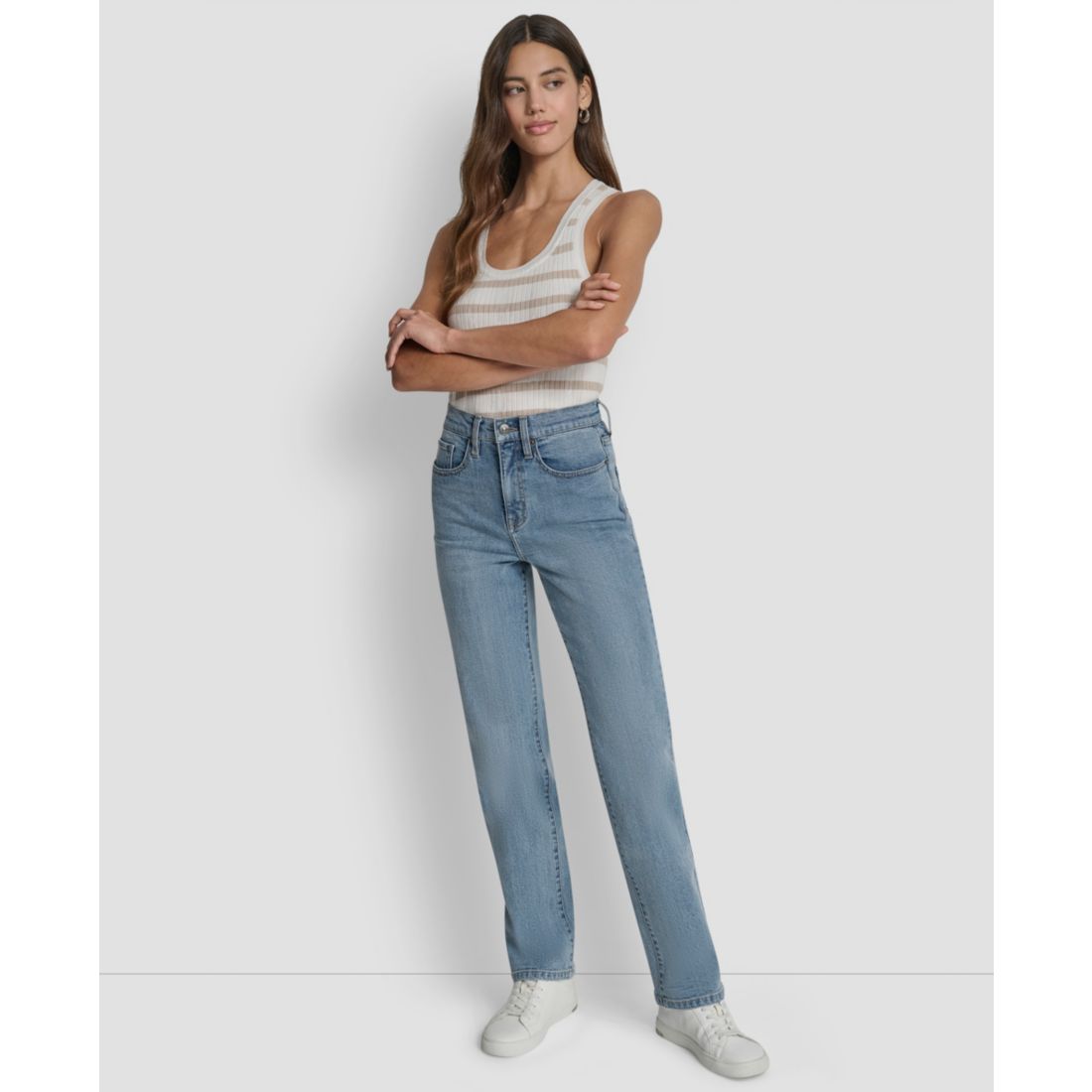 Dkny Jeans Women's Classic High Rise Straight No Cuff Jeans
