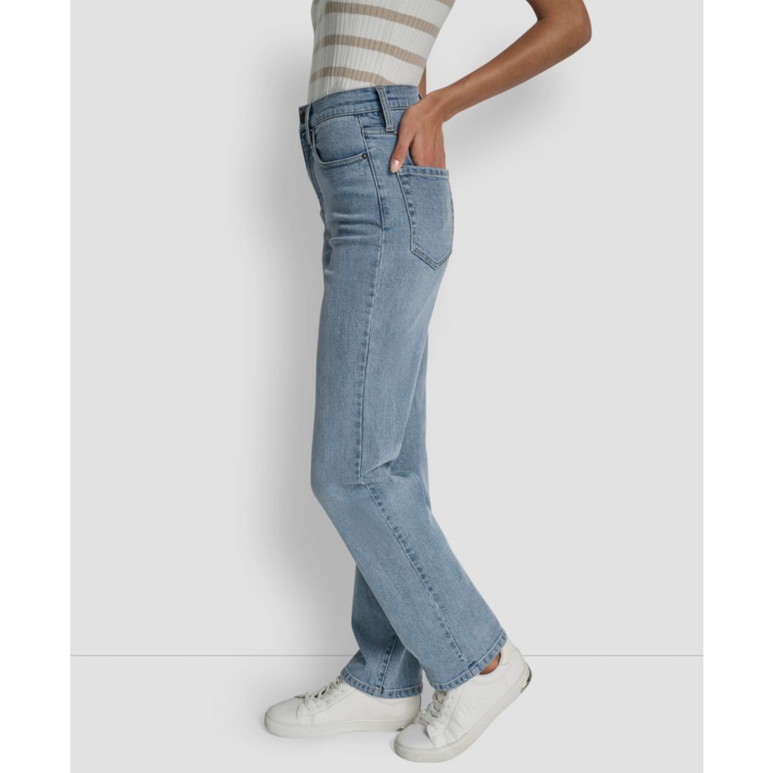 Dkny Jeans Women's Classic High Rise Straight No Cuff Jeans