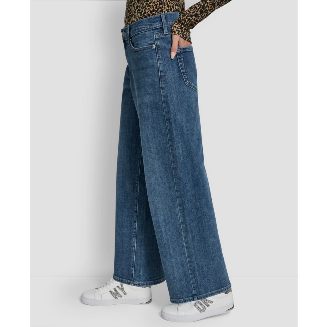 Dkny Jeans Women's High Rise Modern Wide Leg Jeans