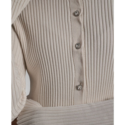 Dkny Jeans Women's Long-Sleeve Ribbed Rhinestone Button Cardigan Sweater
