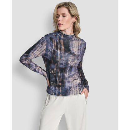 Dkny Women's Printed Long Sleeve Sweater