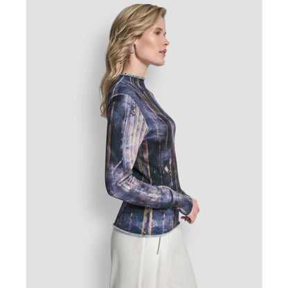 Dkny Women's Printed Long Sleeve Sweater