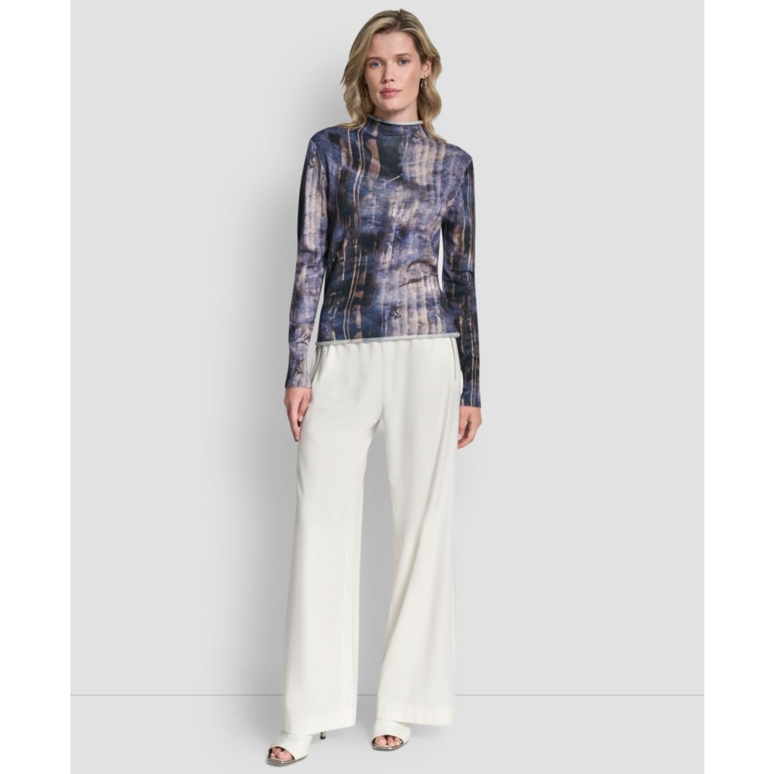 Dkny Women's Printed Long Sleeve Sweater