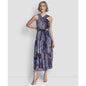 Dkny Women's V-Neck Sleeveless Tie Waist Dress