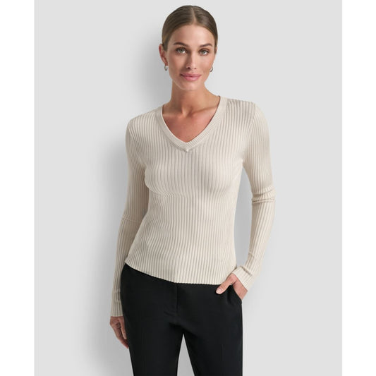 Dkny Women's Sleek Long Sleeve Shine Sweater