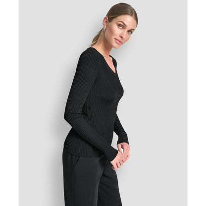 Dkny Women's Sleek Long Sleeve Shine Sweater