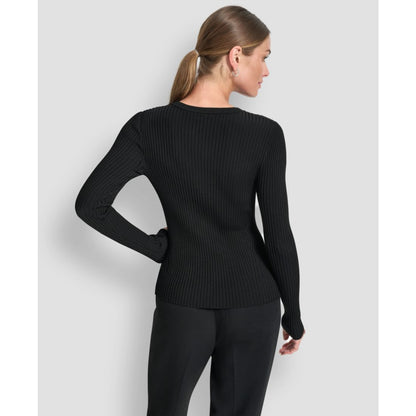 Dkny Women's Sleek Long Sleeve Shine Sweater