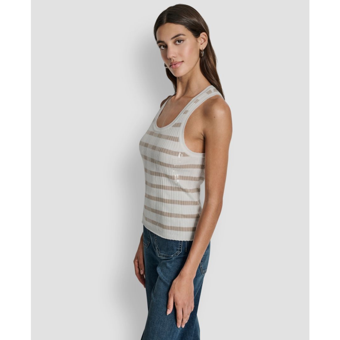 Dkny Jeans Women's Striped Sleeveless Top