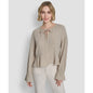 Dkny Jeans Women's Long-Sleeve Tie Neck Crop Top