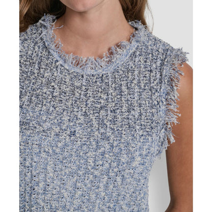 Dkny Jeans Women's Sleeveless Fringe Trimmed Sweater