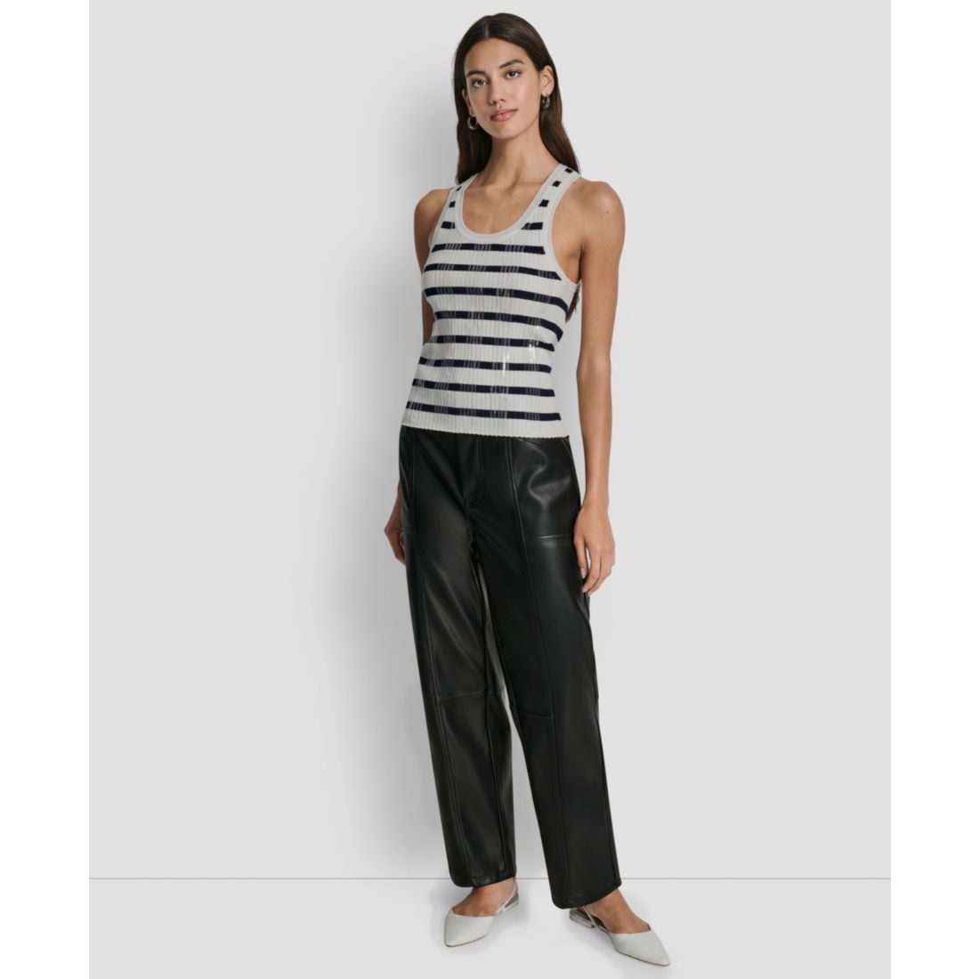 Dkny Jeans Women's Striped Sleeveless Top