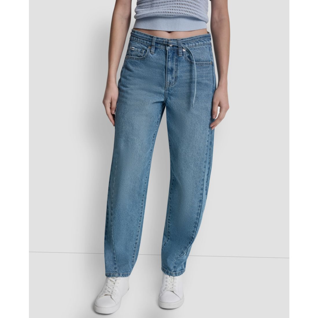 Dkny Jeans Women's Mid-Rise Forward Seamed Barrel Jeans