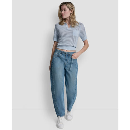 Dkny Jeans Women's Mid-Rise Forward Seamed Barrel Jeans