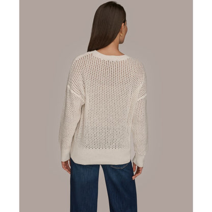 Donna Karan Weekend Women's Open Stitch Crewneck Sweater