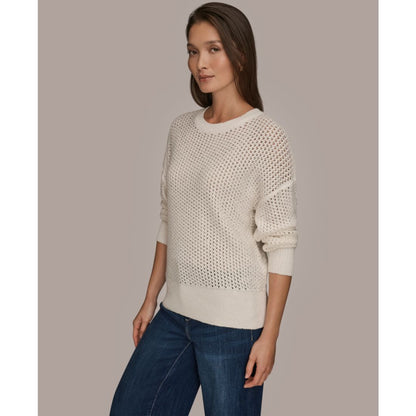 Donna Karan Weekend Women's Open Stitch Crewneck Sweater