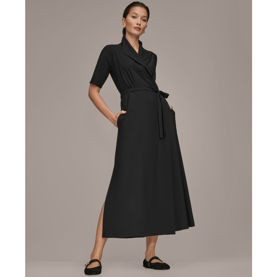 Donna Karan Weekend Women's Elbow-Sleeve Collared Polo Dress