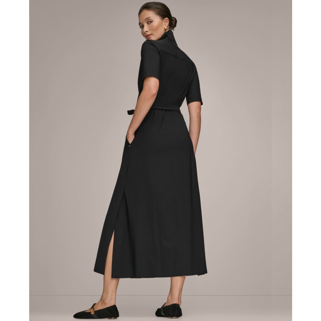 Donna Karan Weekend Women's Elbow-Sleeve Collared Polo Dress