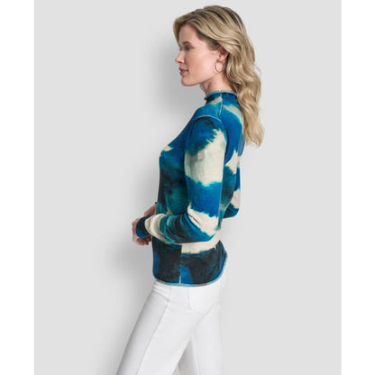 Dkny Women's Printed Long Sleeve Sweater