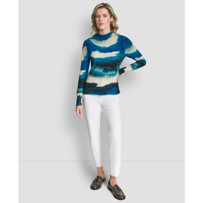 Dkny Women's Printed Long Sleeve Sweater