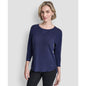 Dkny Women's Mini Slub Waffle Three Quarter Sleeve T-Shirt