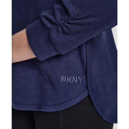 Dkny Women's Mini Slub Waffle Three Quarter Sleeve T-Shirt