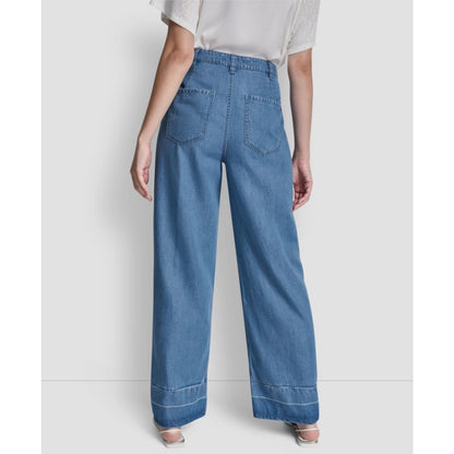 Dkny Women's Belted Front Seam Straight Pants