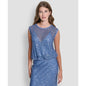 Dkny Women's Sleeveless Bubble Hem Sequin Knit Top