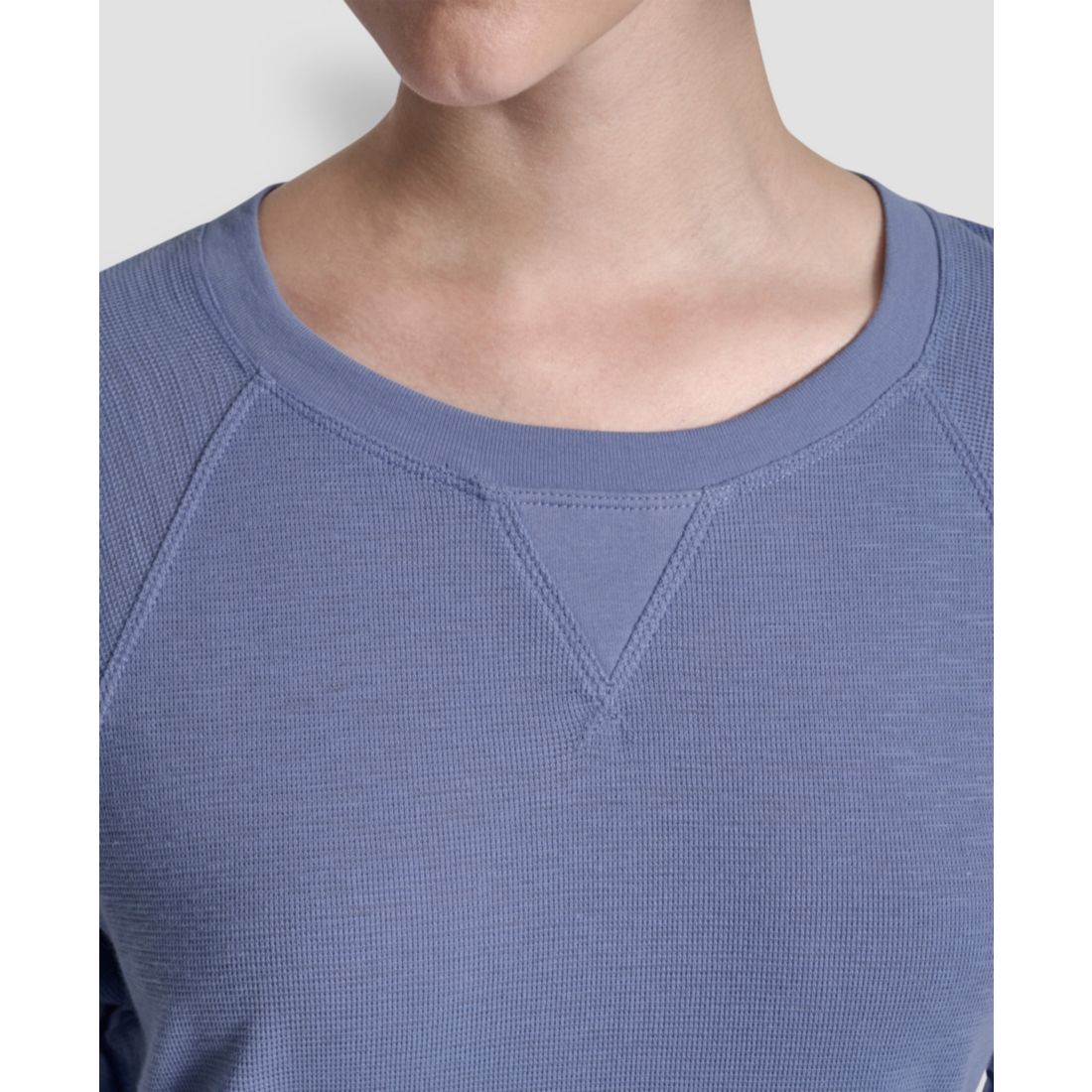 Dkny Women's Mini Slub Waffle Three Quarter Sleeve T-Shirt