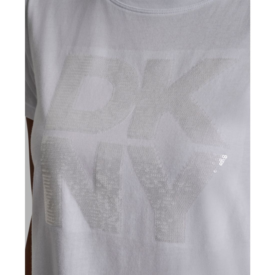 Dkny Jeans Women's Embellished Logo Detail Crewneck T-Shirt