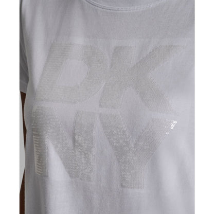 Dkny Jeans Women's Embellished Logo Detail Crewneck T-Shirt