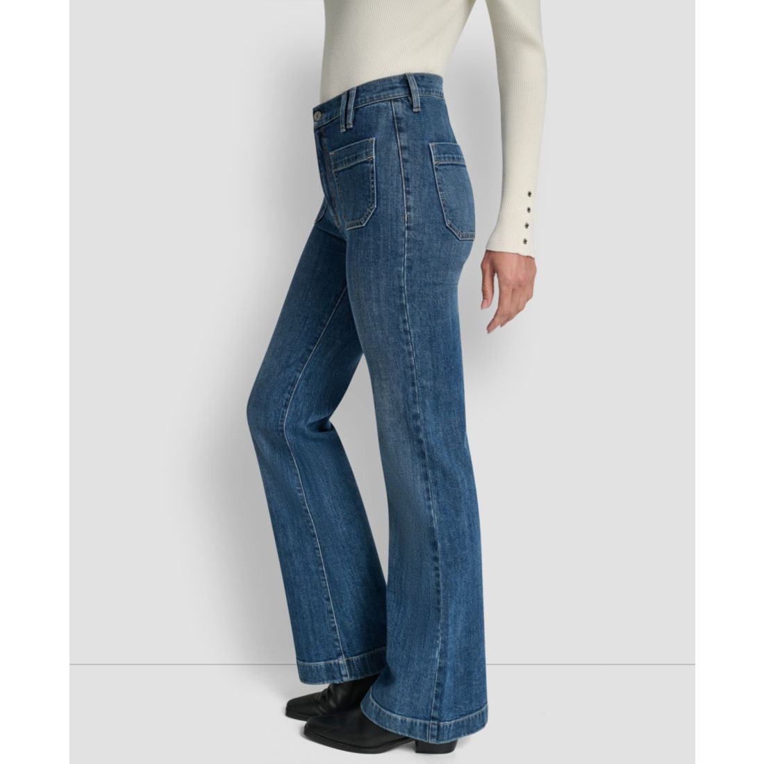 Dkny Jeans Women's High-Rise Relaxed Flare Jeans