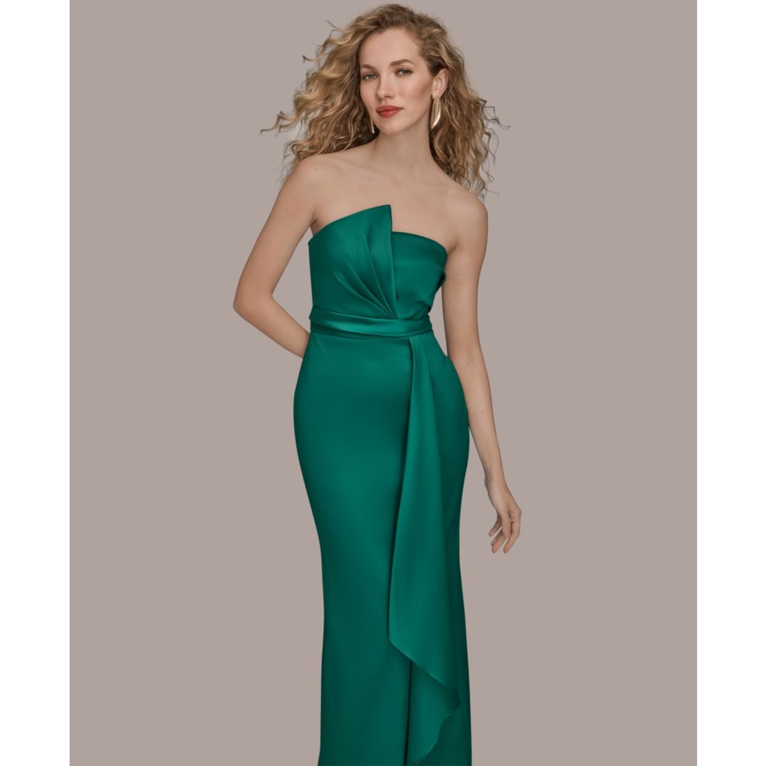 Donna Karan New York Women's Asymmetric Twist Strapless Gown