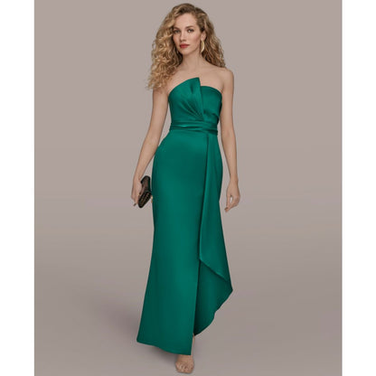 Donna Karan New York Women's Asymmetric Twist Strapless Gown