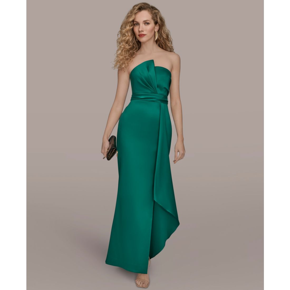 Donna Karan New York Women's Asymmetric Twist Strapless Gown