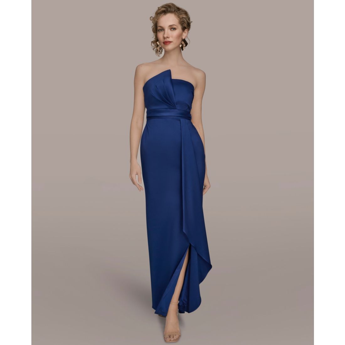 Donna Karan New York Women's Asymmetric Twist Strapless Gown
