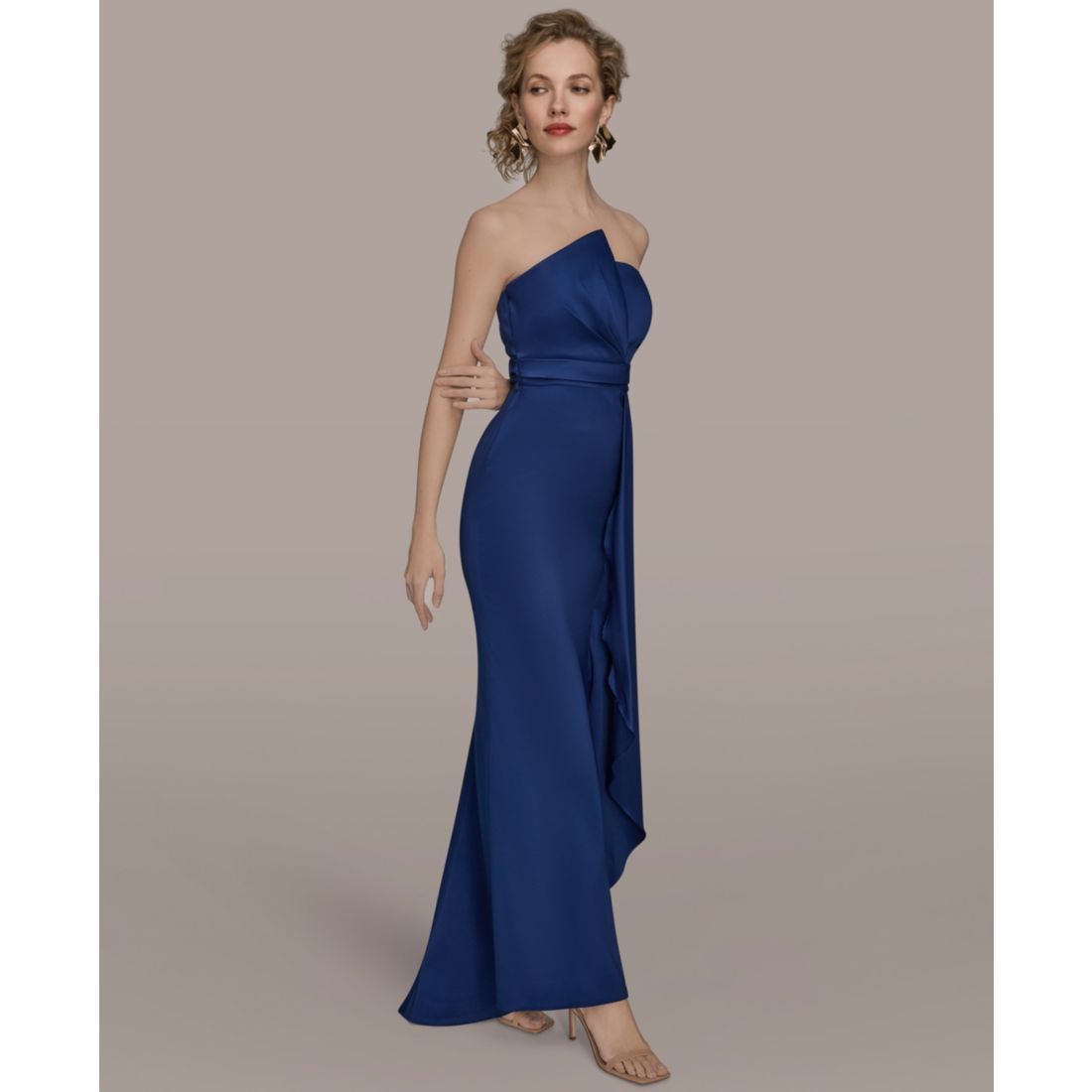 Donna Karan New York Women's Asymmetric Twist Strapless Gown