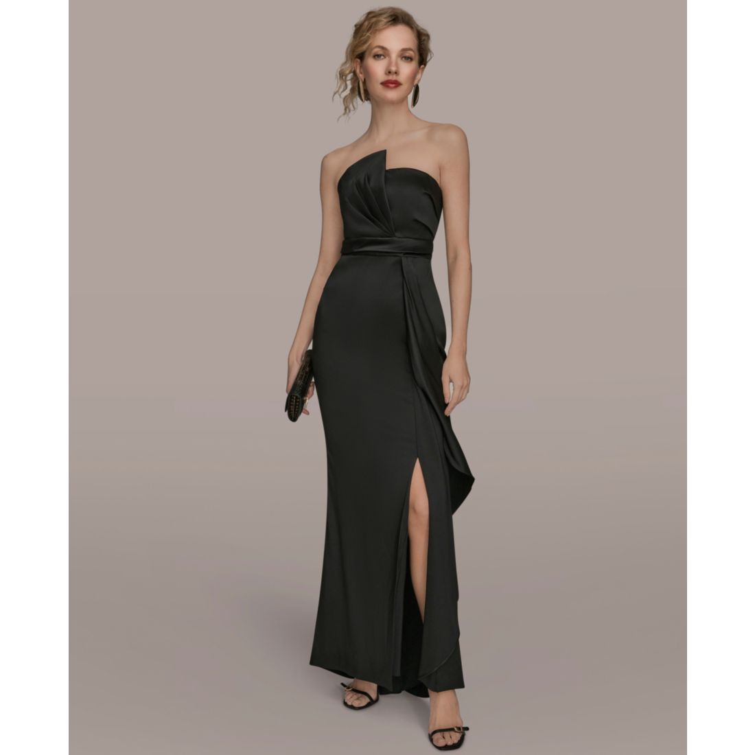 Donna Karan New York Women's Asymmetric Twist Strapless Gown