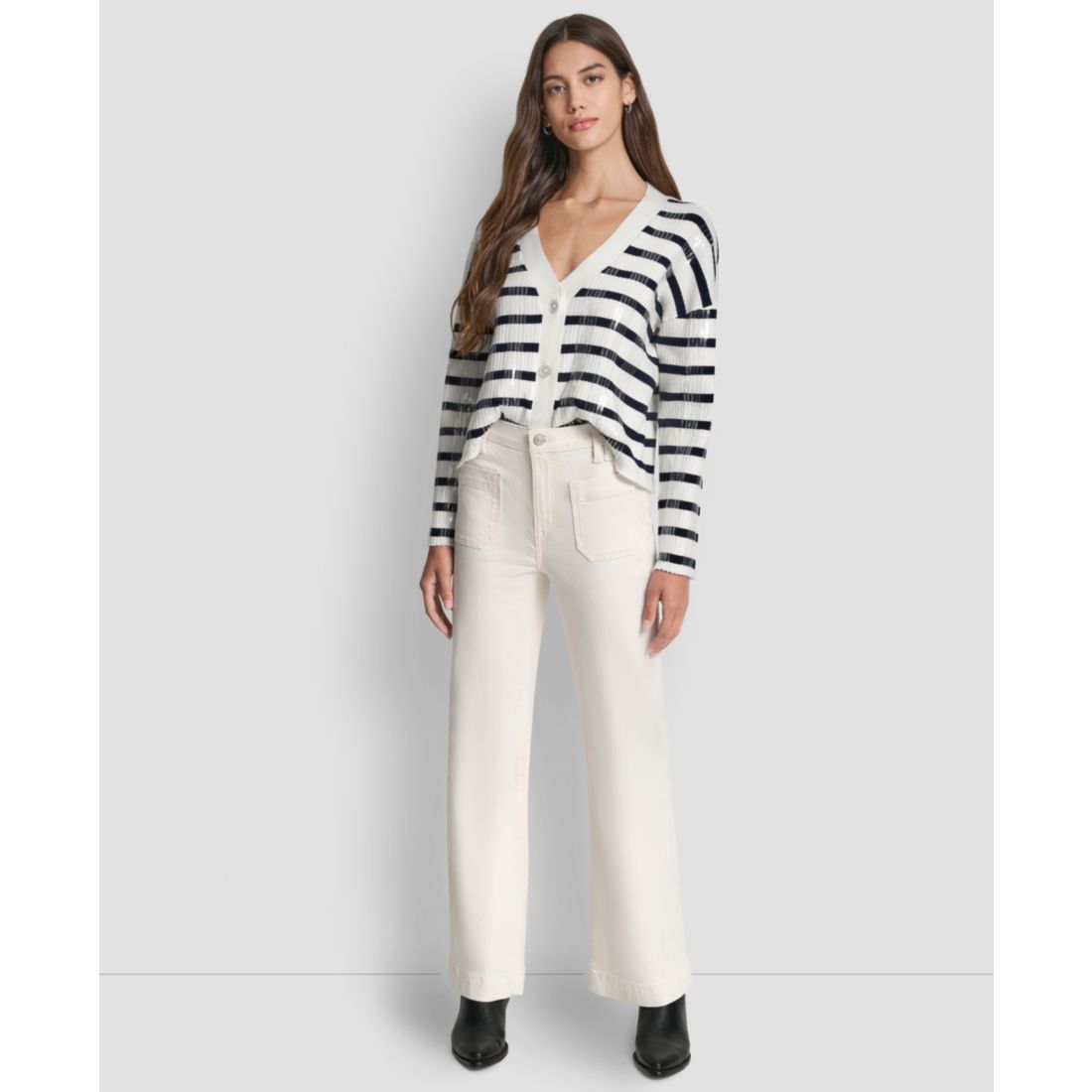 Dkny Jeans Women's High-Rise Relaxed Flare Jeans