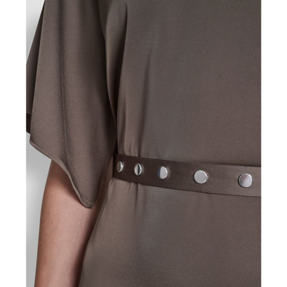 Dkny Women's Flutter Sleeve V-Neck High Low Midi Dress
