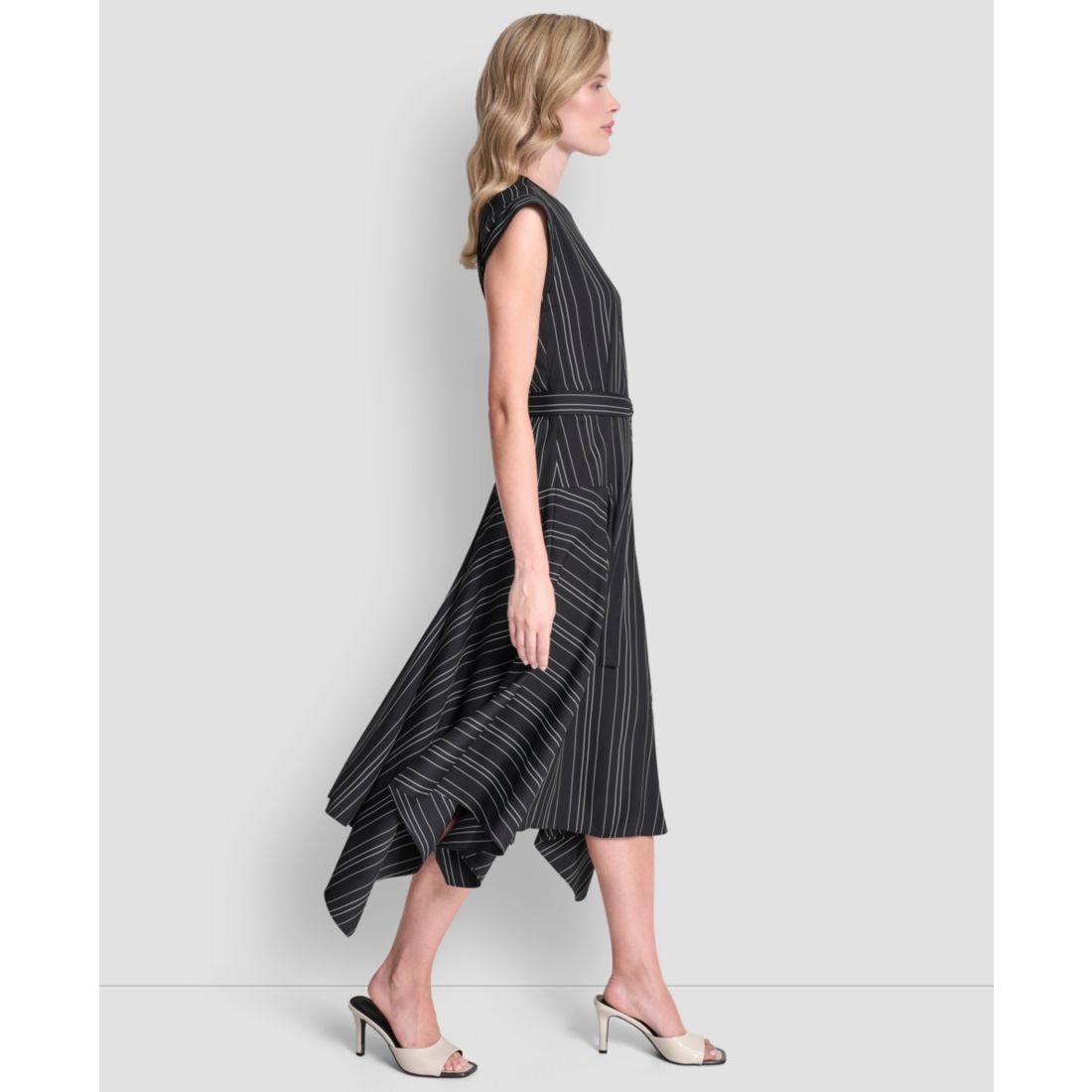 Dkny Women's Cap-Sleeve Asymmetric Hem Midi Dress